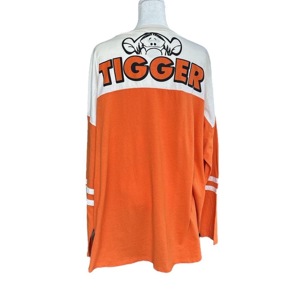 Disney Tigger Classic Fit Varsity Long Sleeve Top Cream/Orange 1X - Picture 4 of 9